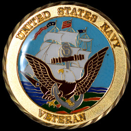 United States Navy Veteran service to nation Challenge Coin medal named
