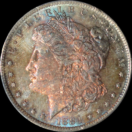 PCGS MS64 1884-O Morgan Dollar - nicely toned both side, sku#2012