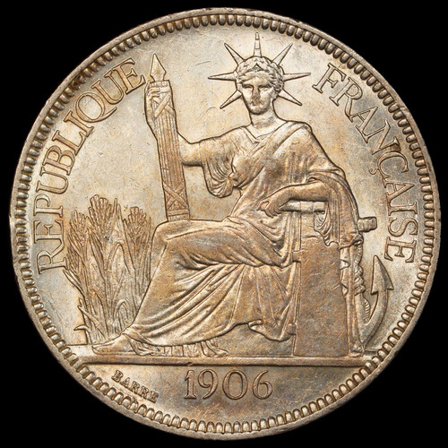 PCGS MS61  1906-A French Indo-China Silver Piastre - From the BKingdom Collection