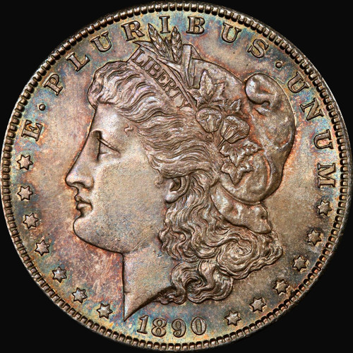 PCGS MS64 1890-S Morgan Dollar - pretty toning both side