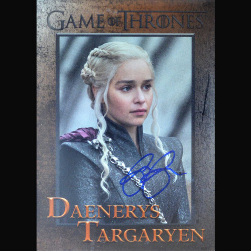 Beckett AUTO 10 Certified Emilia Clarke as Daenerys Targaryen Signed 2018 Game of Thrones