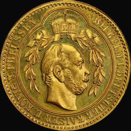 PCGS SP65 1888 German States: Prussia "In Memory of Wilhelm I" brass Specimen Medal