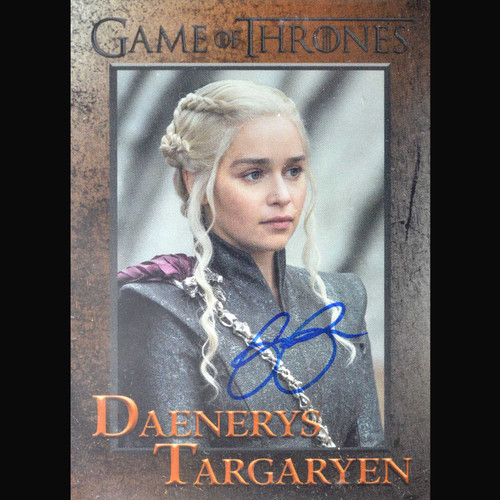 Beckett AUTO 10 Certified Emilia Clarke as Daenerys Targaryen Signed 2018 Game of Thrones.