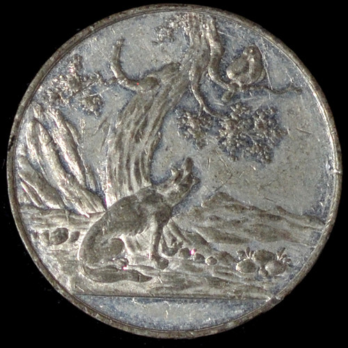 1800's Fox & Raven Counters Whist Token Spiel Marke from Old collection sm2084