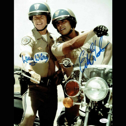 CHiPs Cast Wilcox and Estrada Autographed Signed 11x14 Photo Authentic JSA COA