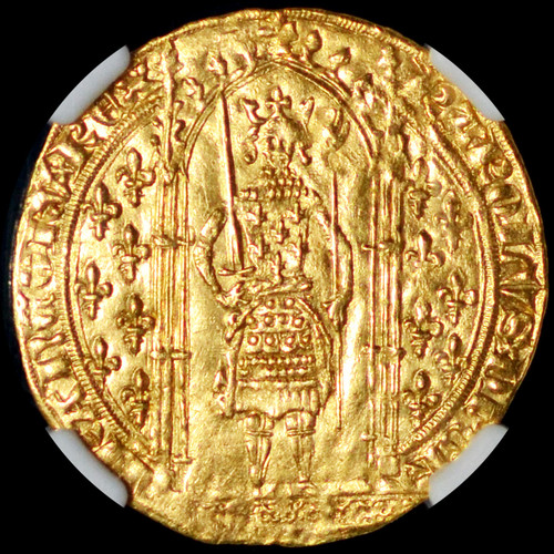 NGC MS61 1364-1380 FRANCE Charles V, Gold Franc a'Pied, FR-284