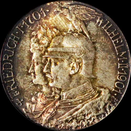 PCGS MS65 1901 Prussia Wilhelm II 200th Anniversary Silver 2 Mark nicely toned!