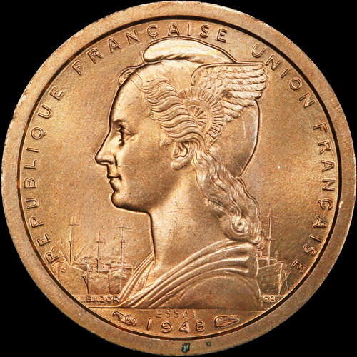 PCGS SP66 1948 French Equatorial Africa Essai 1 Franc (Pattern)