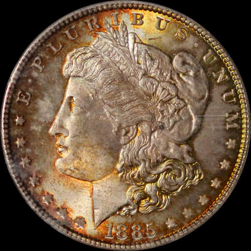 NGC MS 64 1885 Silver Morgan Dollar - Beautiful toning both side!