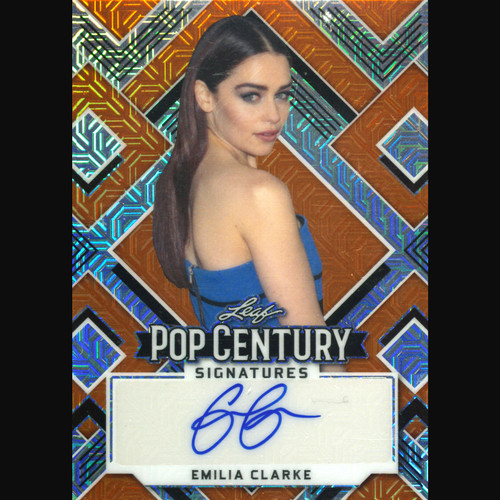 PSA 10 2022 Leaf Metal Pop Century Emilia Clarke Autographs Orange Mojo 1/1