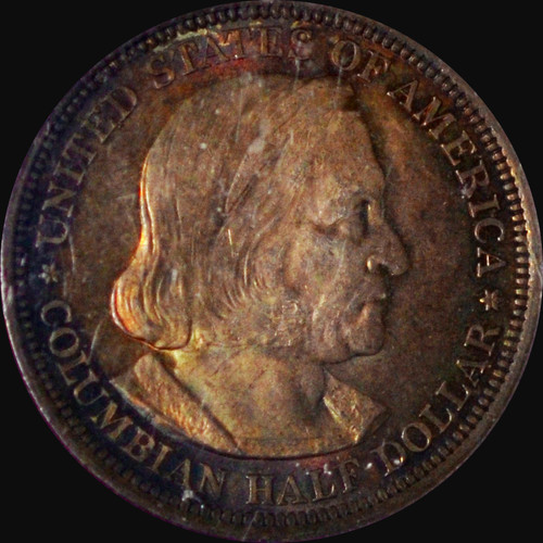 NGC MS64 1892 Columbian Commemorative Silver Half Dollar Nicely Toned