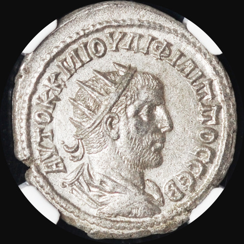 NGC MS 5/5-4/5 244-249 AD Roman Empire Philip I Tetradrachm (28mm, 11h)