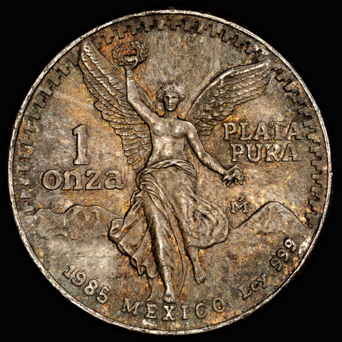 PCGS MS66 1985 Mo Mexico Libertad 1 Silver Onza, nice toning!!!