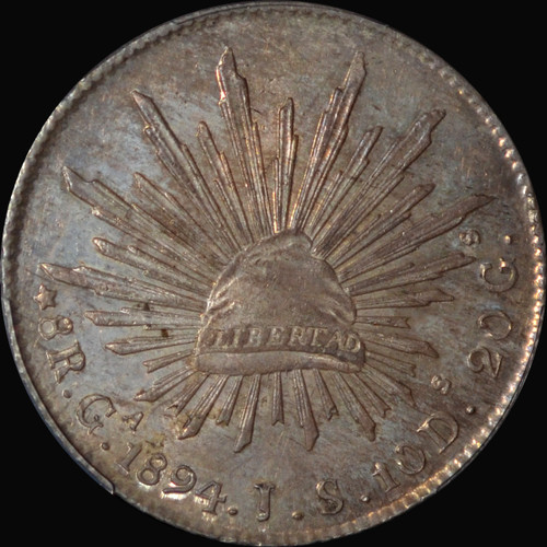 PCGS MS65 1894 Ga JS Mexico 8 Reales - Guadalajara Mint - Finest Known at PCGS | Pop 1/0
