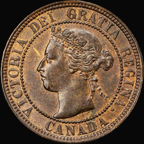 PCGS MS63 BN 1901 Canada Large Cent Queen Victoria Victorian Copper Coin