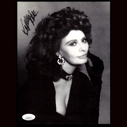 1990 Sophia Loren Hand Signed 7x9.5 Photo Authenticated Autograph JSA CERTIFIED