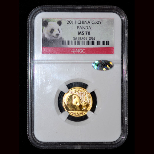 MS70 2011 china 50 yuan gold Panda - WINGS approved
