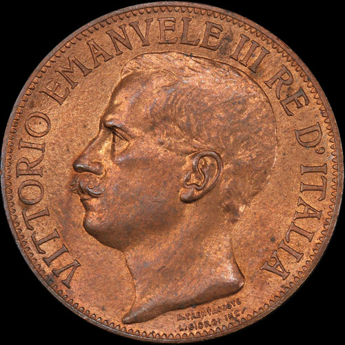 PCGS MS64RB 1911-R Italy 10 Centesimi, Sharply struck