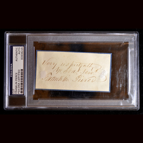 Certified 14th US President Franklin Pierce Cut Signature Autograph slab