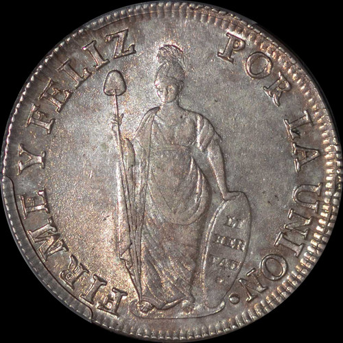 MS62 1831-L MM Peru Silver 8 Reales KM-142.3