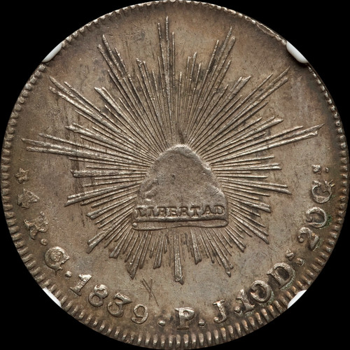 UNC 1839-Go PJ Mexico 4 Reales (Eastcoins Collection)