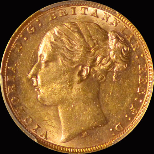 PCGS MS62+ 1878-M Australia Queen Victoria "St. George" Gold Sovereign