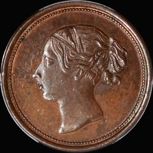 PCGS PR62 1846 GREAT BRITAIN Queen Victoria Pattern Copper Cent ,  London Mint, RARE!