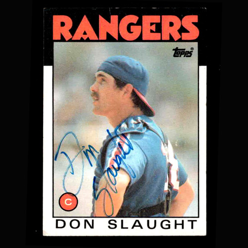 DON SLAUGHT 1986 TOPPS #761 AUTOGRAPHED SIGNED BASEBALL CARD