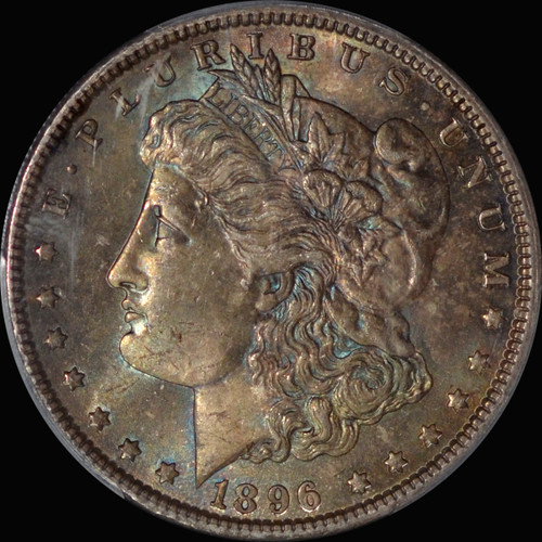 PCGS MS63 1896 Morgan Dollar - amazing toned both side