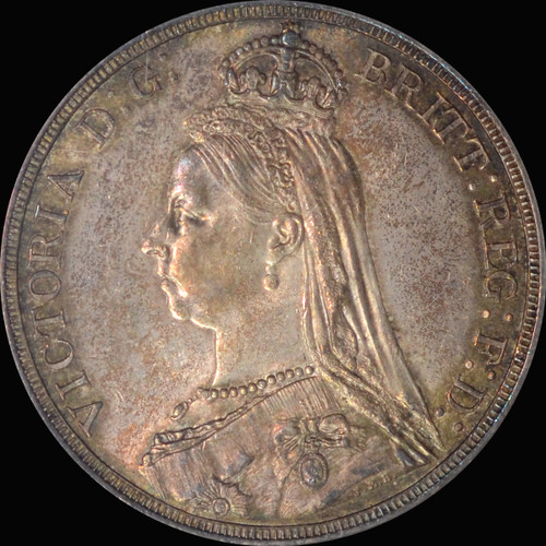 ANACS MS62 1887 Great Britain Queen Victoria Silver Crown - toned