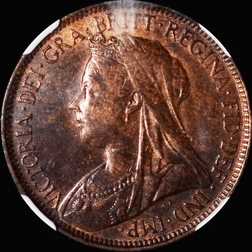 NGC MS 63 RB 1898 Great Britain Queen Victoria Half Penny 1/2 P