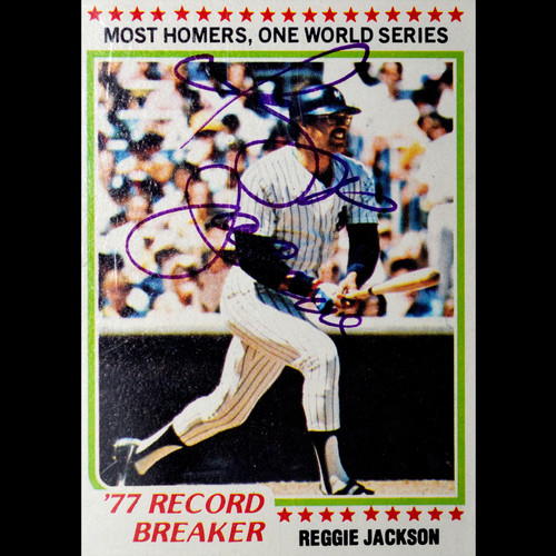 PSA Certified 1978 Topps Reggie Jackson Signed Autographed '77 Record Breaker Card #7