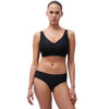 Black Chantelle SoftStretch Power Non Wired Plunge Bra and softstretch knicker