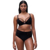Chantelle Pulp Girls Full Cup Bra and high waist brief in black