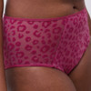 Detail to the Chantelle Pulp Girls High Waisted Brief in fuchsia