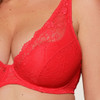 Detail to the red LingaDore Padded PLunge Bra