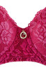 Swarovski crystal at the centre of the Aubade Rosessence Moulded Half Cup Bra - Fuchsia