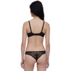 Back of the black Chantelle Fleurs Balconette Bra and tanga