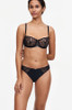 Chantelle Fleurs Brazilian Brief Knicker in black with balcony bra