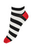 Black, White and Red Pretty Polly Bamboo Liner/Trainer Socks For Women