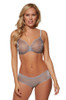 Silver  Gossard Glossies Moulded Sheer Bra and silver short
