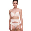 Passionata Olivia Extra Push-Up Bra, suspender and tanga in pearl