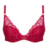 Detailing on the Chantelle Fleurs Plunge T-Shirt Bra Candy Apple