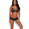 Black Gossard Encore Short Knicker and plunge bra