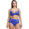 Chantelle Pulp Play Full Cup Bra and high wasit brief in indigo blue