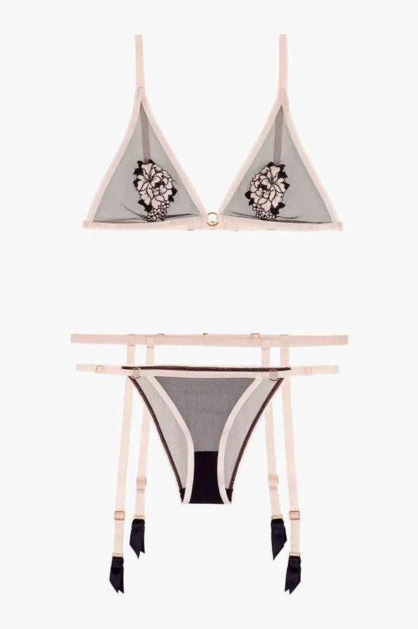 ブラ\u0026ショーツセット AUBADE FLEURS CHERIES LA BOITE A DESIR Aubade Boite A Desir Fleurs Cheries Bra Brief & Suspender Set