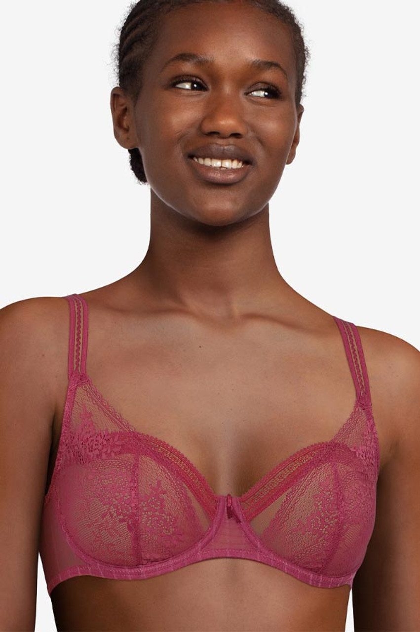 Passionata Maddie Floral Lace Half Cup Bra, Khaki at John Lewis & Partners