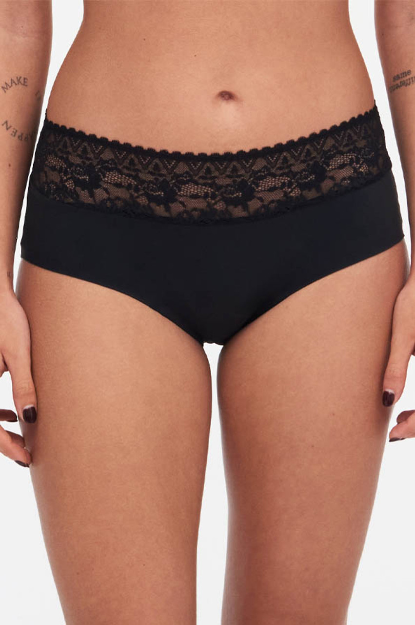 Soft Stretch Hipster Panty with Lace Black O/S by Chantelle