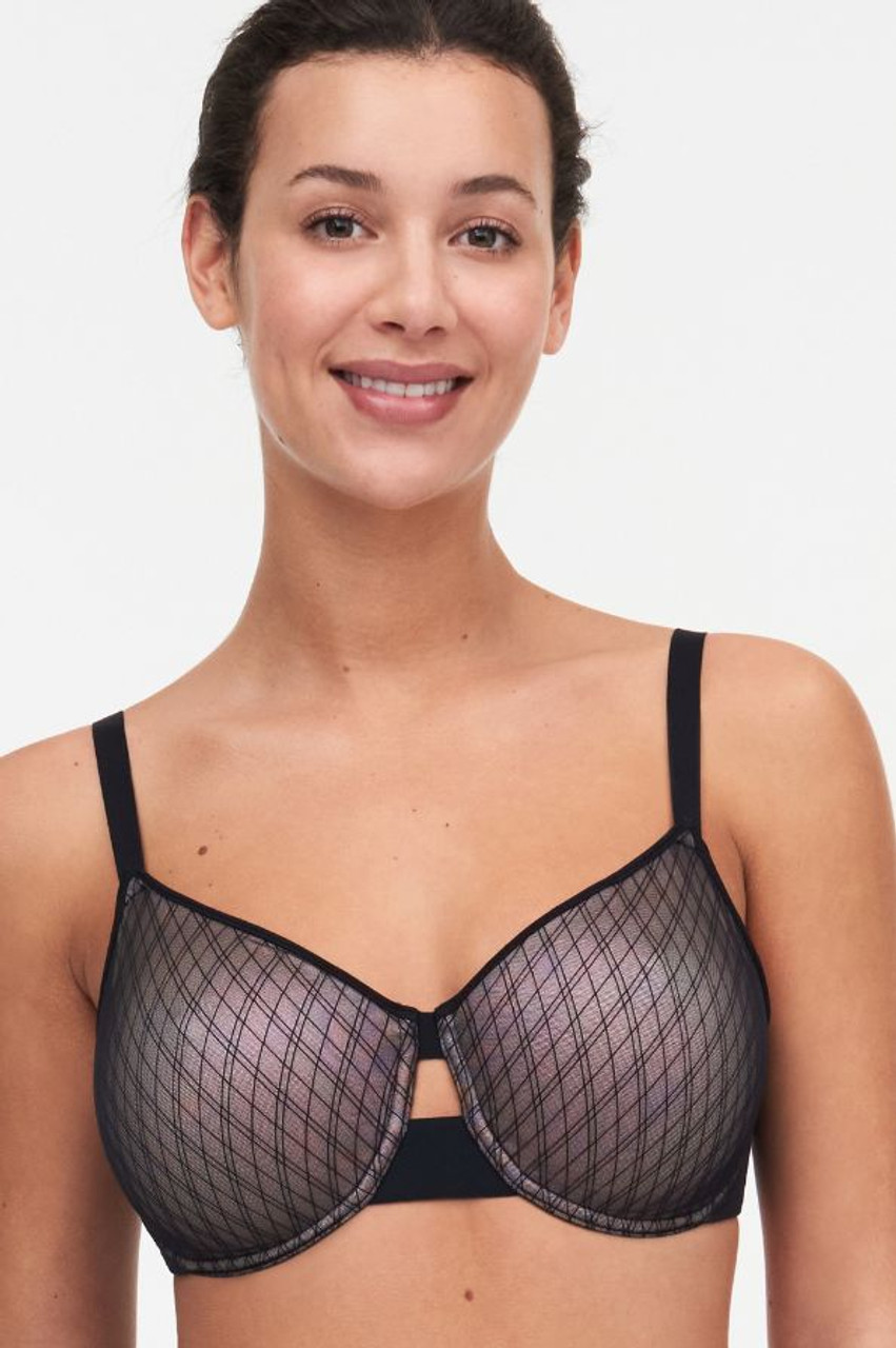 Buy DD-GG Black Recycled Lace Comfort Full Cup Bra 32G, Bras