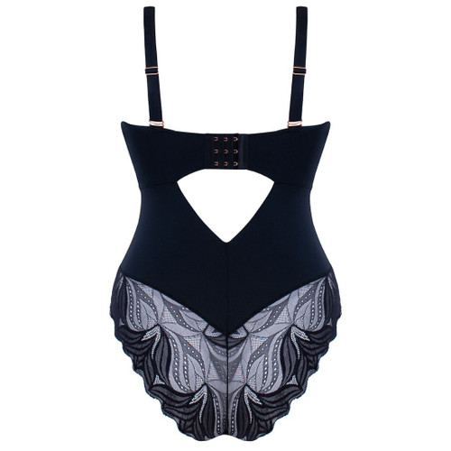 Detail to the back of the Scantilly Indulgence Multiway Stretch Lace Bodysuit